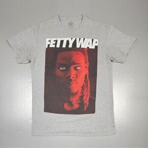 Fetty‎ Wap T-Shirt Mens Medium. Hip Hop Rap Tee MDNY Grey Short Sleeve.